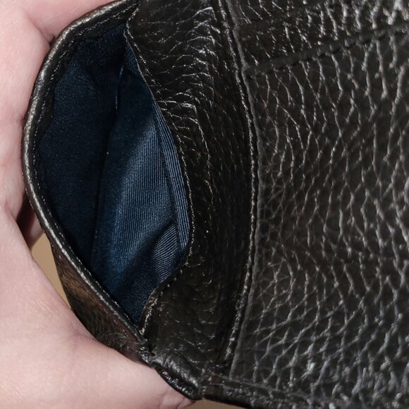 Cole Haan Men's Slim Pebbled Leather TrFold Wallet Chocolate Tri-Fold - Picture 6 of 11